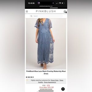 Pinkblush Women's Blue Lace Maxi Dress